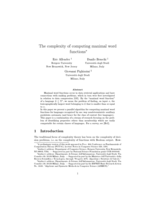 The complexity of computing maximal word functions