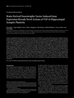 Brain-Derived Neurotrophic Factor-Induced Gene Expression Reveals Novel Actions of VGF in Hippocampal Synaptic Plasticity