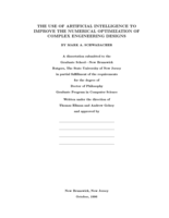 The use of artificial intelligence to improve the numerical optimization of complex engineering designs