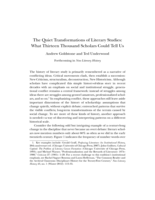 The Quiet Transformations of Literary Studies: What Thirteen Thousand Scholars Could Tell Us