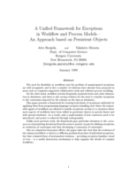 A unified framework for exceptions in workflow/process models -- an approach based on persistent objects