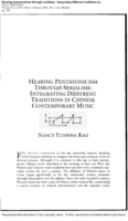 Hearing Pentatonicism Through Serialism: Integrating Different Traditions in Chinese Contemporary Music