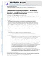 "We always think you're here permanently": the paradox of "permanent" housing and other barriers to recovery-oriented practice in supportive housing services