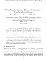 A Transformation System for Interactive Reformulation of Design Optimization Strategies