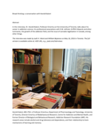 Broad thinking: An interview with Harold Kalant