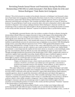 Revisiting female sexual honor and femininity during the Brazilian dictatorship (1964-85) in Leilah Assunção’s Fala baixo senão eu grito and Nelson Rodrigues’ Toda nudez será castigada