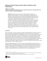 Ephemeral Music: Electroacoustic Music Collections in the United States