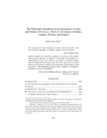 The Thirteenth Amendment at the Intersection of Class and Gender: Robertson v. Baldwin’s Exclusion of Infants, Lunatics, Women, and Seamen