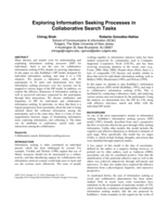 Exploring information seeking processes in collaborative search tasks