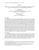 [Review of] Presumed criminal: Black youth and the justice system in postwar New York, by Carl Suddler