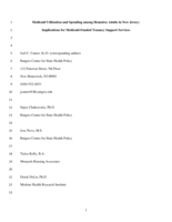 Medicaid utilization and spending among homeless adults in New Jersey: implications for Medicaid-funded tenancy support services