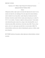 Experiences of U.S. military couples during the post-deployment transition: Applying the relational turbulence model