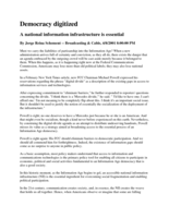 Democracy digitized: A national information infrastructure is essential