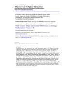 Math counts: major and gender differences in college mathematics coursework