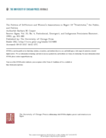 The Politics of Difference and Women's Associations in Niger: Of "Prostitutes," the Public, and Politics
