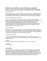 Defining, evaluating, and achieving accessible library resources: a review of theories and methods