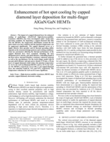 Enhancement of hot spot cooling by capped diamond layer deposition for multifinger AlGaN/GaN HEMTs