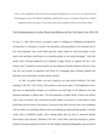The Professionalization of a Calling: Mission and Method at the New York Library Club, 1885-1901