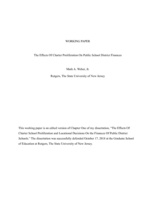 The effects of charter proliferation on public school district finances