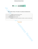 FDI Location Choice: The Role of Locational Ambidexterity
