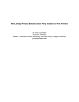 New Jersey’s primary ballot design enables party insiders to pick winners