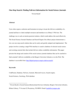 One-Stop Search: Finding Full-text Information for Social Science Journals