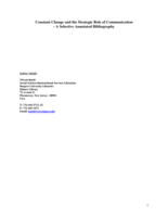 Constant Change and the Strategic Role of Communication : A Selective Annotated Bibliography