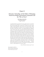 Education, Citizenship, and the Politics of Belonging: Muslim Youth from Transnational Communities and the “War on Terror.”