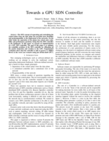 Towards a GPU SDN Controller