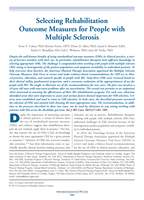 Selecting Rehabilitation Outcome Measures for Persons with Multiple Sclerosis