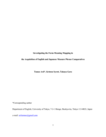 Investigating the Form-Meaning Mapping in the Acquisition of English and Japanese Measure Phrase Comparatives