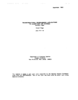 Transformational Programming Applications to Algorithms and Systems
