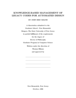 Knowledge-based Management of Legacy Codes for Automated Design