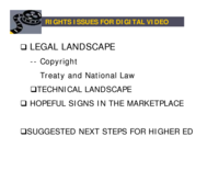 Rights issues for digital video