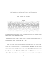 Life Satisfaction of Career Women and Housewives