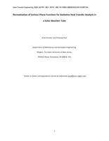 Normalization of Various Phase Functions for Radiative Heat Transfer Analysis in a Solar Absorber Tube