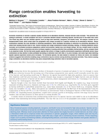 Range contraction enables harvesting to extinction