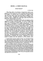Hegel: a user's manual