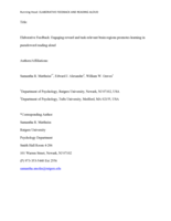 Elaborative feedback: Engaging reward and task-relevant brain regions promotes learning in pseudoword reading aloud