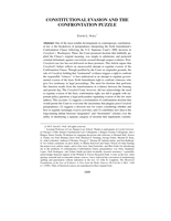 Constitutional Evasion and the Confrontation Puzzle