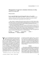 Management of vagal nerve stimulator infections: do they need to be removed?