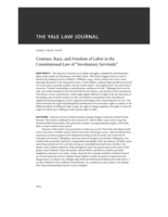 Contract, Race, and Freedom of Labor in the Constitutional Law of “Involuntary Servitude”