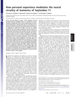 How personal experience modulates the neural circuitry of memories of September 11