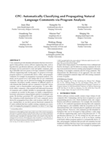 CPC: automatically classifying and propagating natural language comments via program analysis