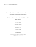 A Randomized Depression Prevention Trial Comparing Interpersonal Psychotherapy--Adolescent Skills Training to Group Counseling in Schools