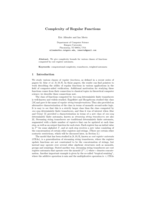 Complexity of Regular Functions