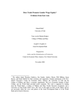 Does trade promote gender wage equity? Evidence from East Asia