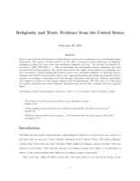 Religiosity and trust: evidence from the United States