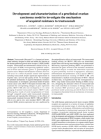 Development and characterization of a preclinical ovarian carcinoma model to investigate the mechanism of acquired resistance to trastuzumab