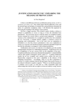 Justification or excuse?: exploring the meaning of provocation